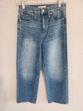 Madewell limited- edition rhinestone- embellished slim wide- leg crop size 25